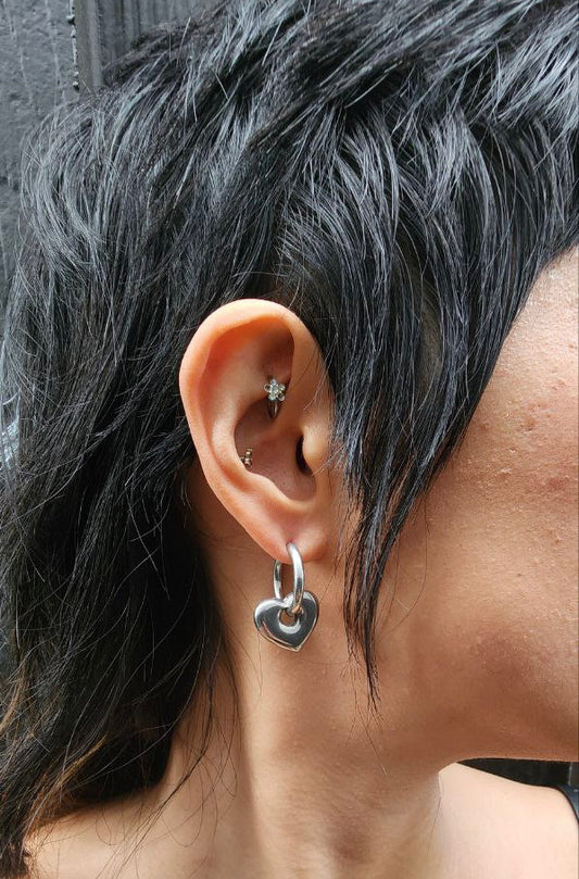 Chunky Brave Heart Earrings
