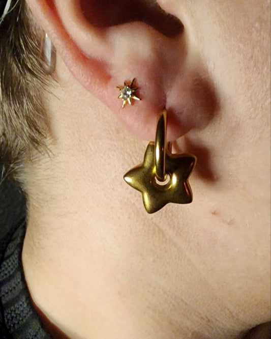 Chunky Star Fire Earrings